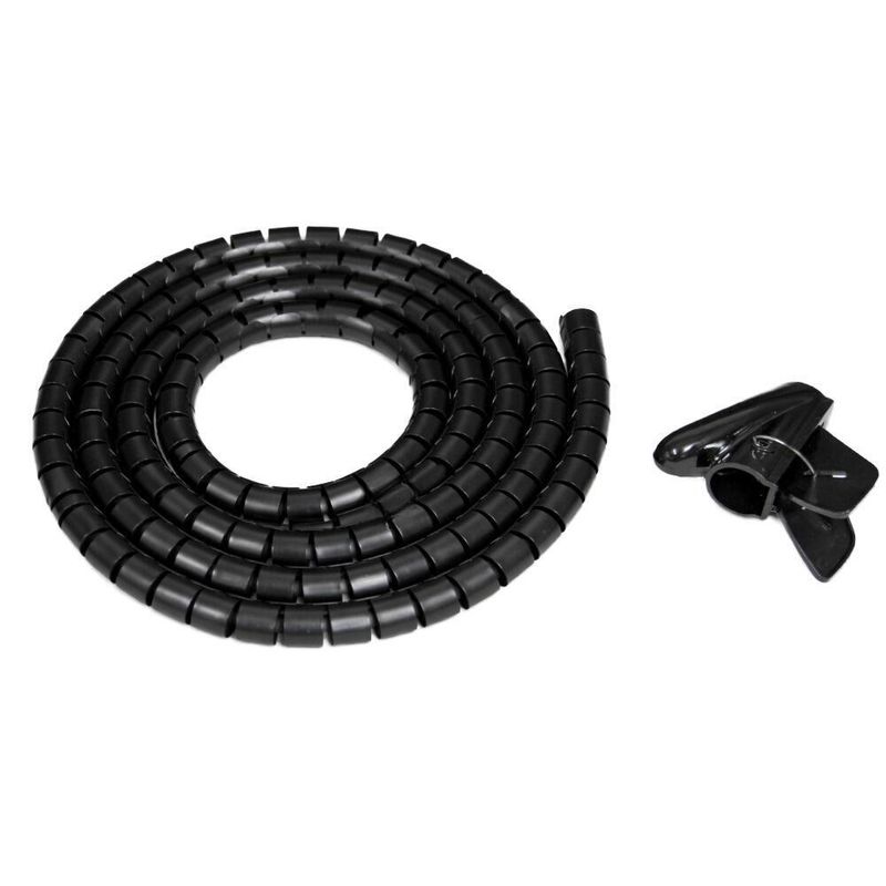 Organizador de Fios e Cabos Spiral 20mm 5,0 Metros Preto