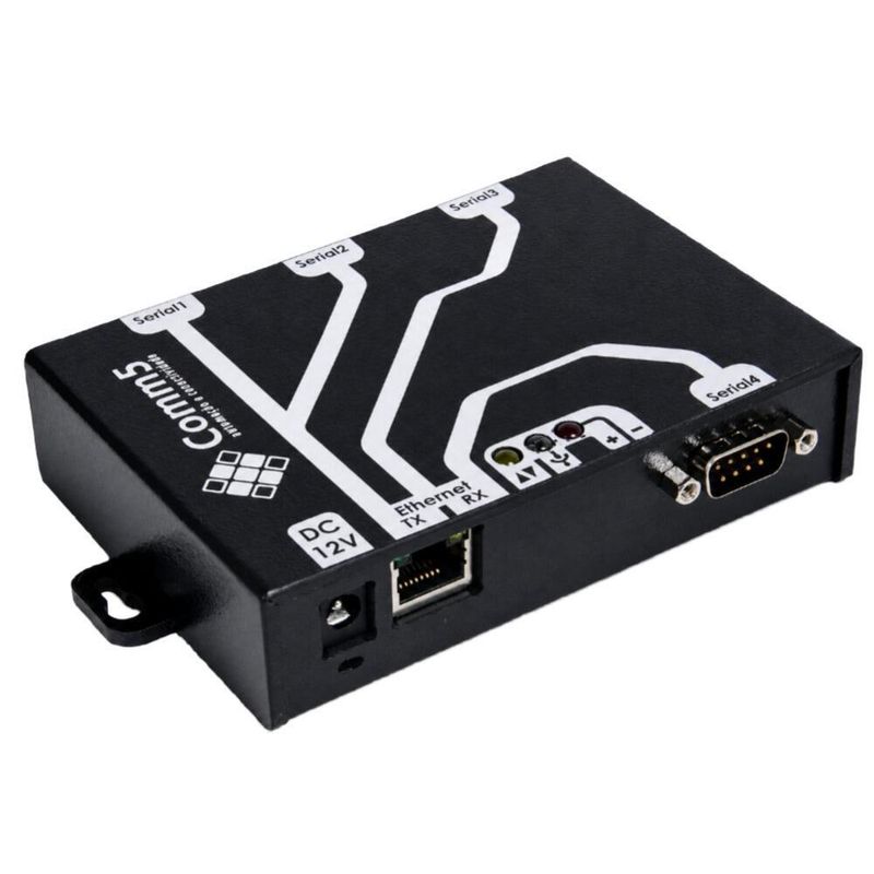 Conversor 1 Porta de Rede TCP/IP 10/100 x 4 Portas Seriais RS232/DB09 Macho 4S-TCP-SH-2