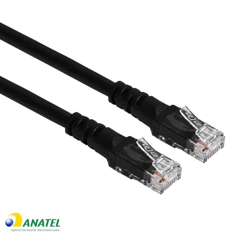 Patch Cord Cat6 U/UTP CMX 24AWG Preto 20,0 Metros