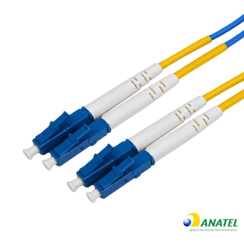 Cordão Óptico Duplex LC/UPC LSZH Monomodo Azul 5,0 Metros