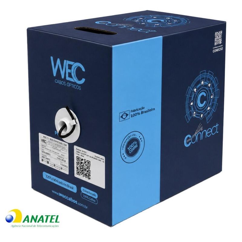 Cabo de Rede Cat5e U/UTP CMX Preto 305 Metros