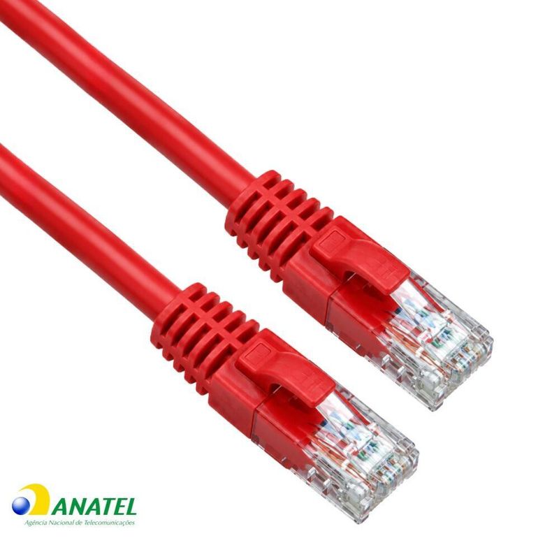 Patch Cord CAT5e 26AWG Vermelho 0,50 Centímetros
