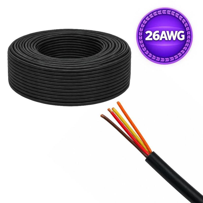 Cabo Manga 4 x 26 AWG 300V Preto