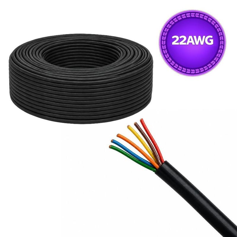 Cabo Manga 6 x 22 AWG 300V Preto