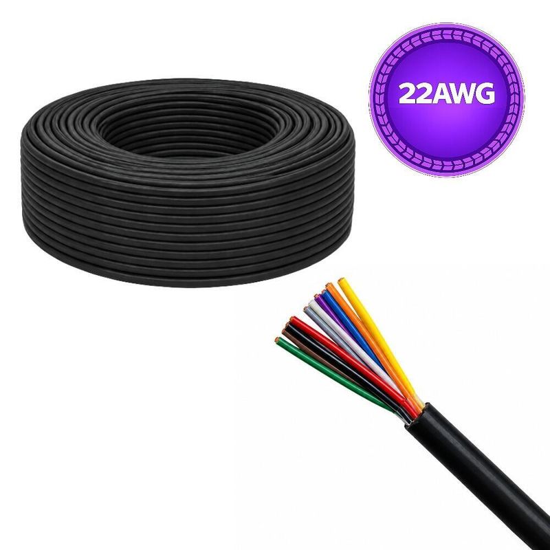 Cabo Manga 10 x 22 AWG 300V Preto