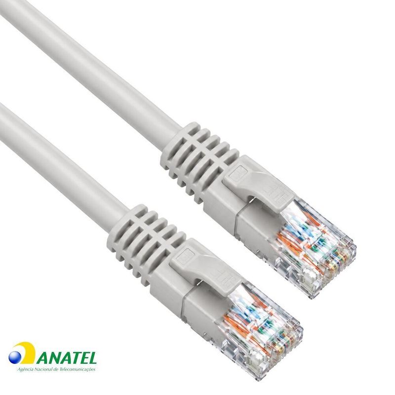 Patch Cord CAT5e 26AWG Cinza 0,50 Centímetros