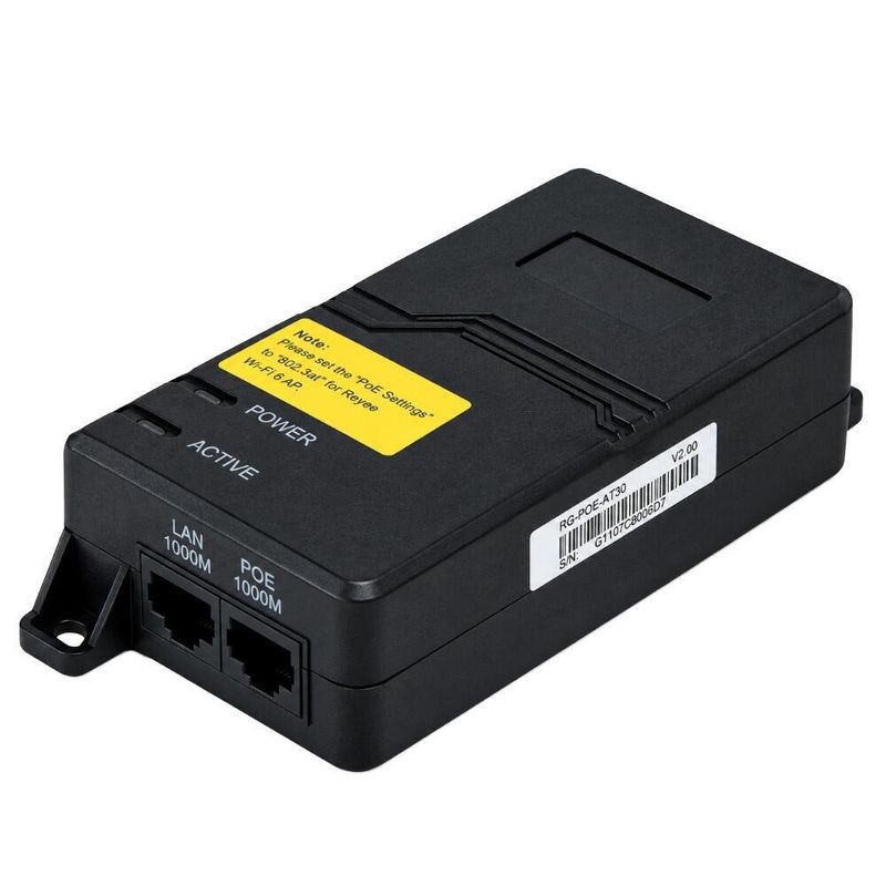 Injetor Poe Passivo 52V 31,2W Gigabit RG-POE-AT30 Ruijie/Reyee